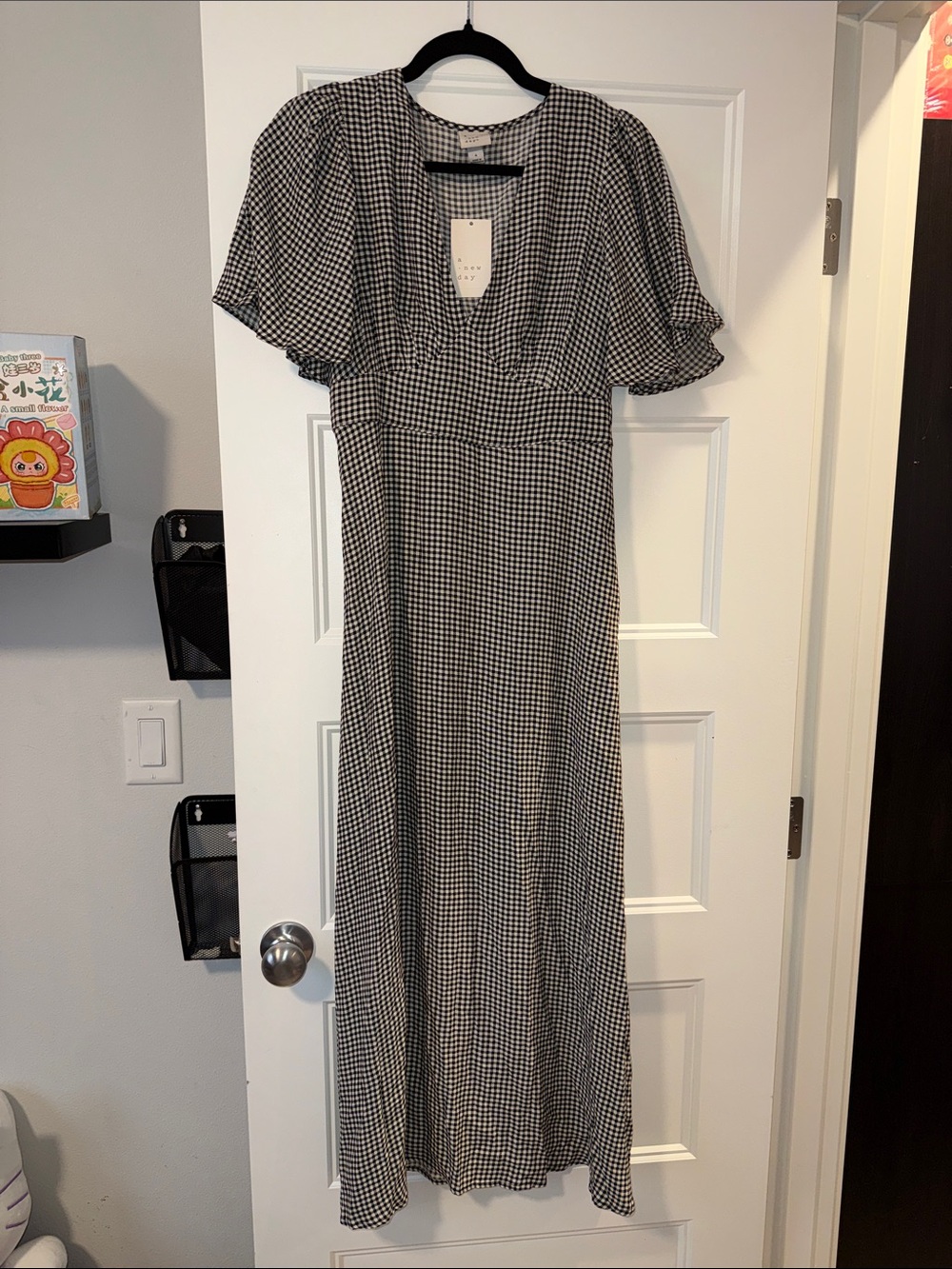 A New Day Black & White Gingham Maxi Dress 4